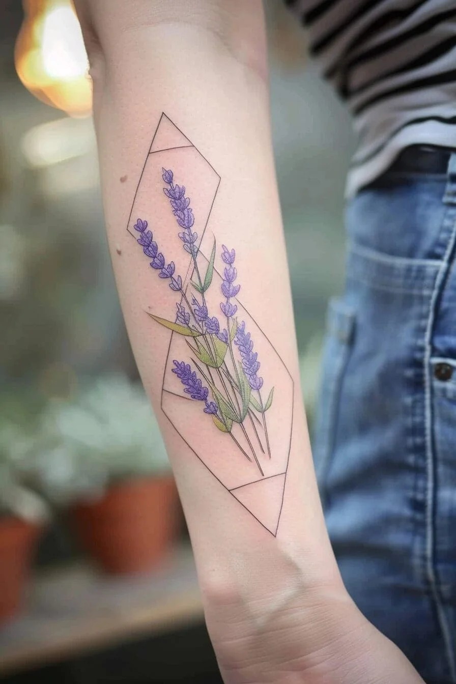 Lavender with Geometric Shapes