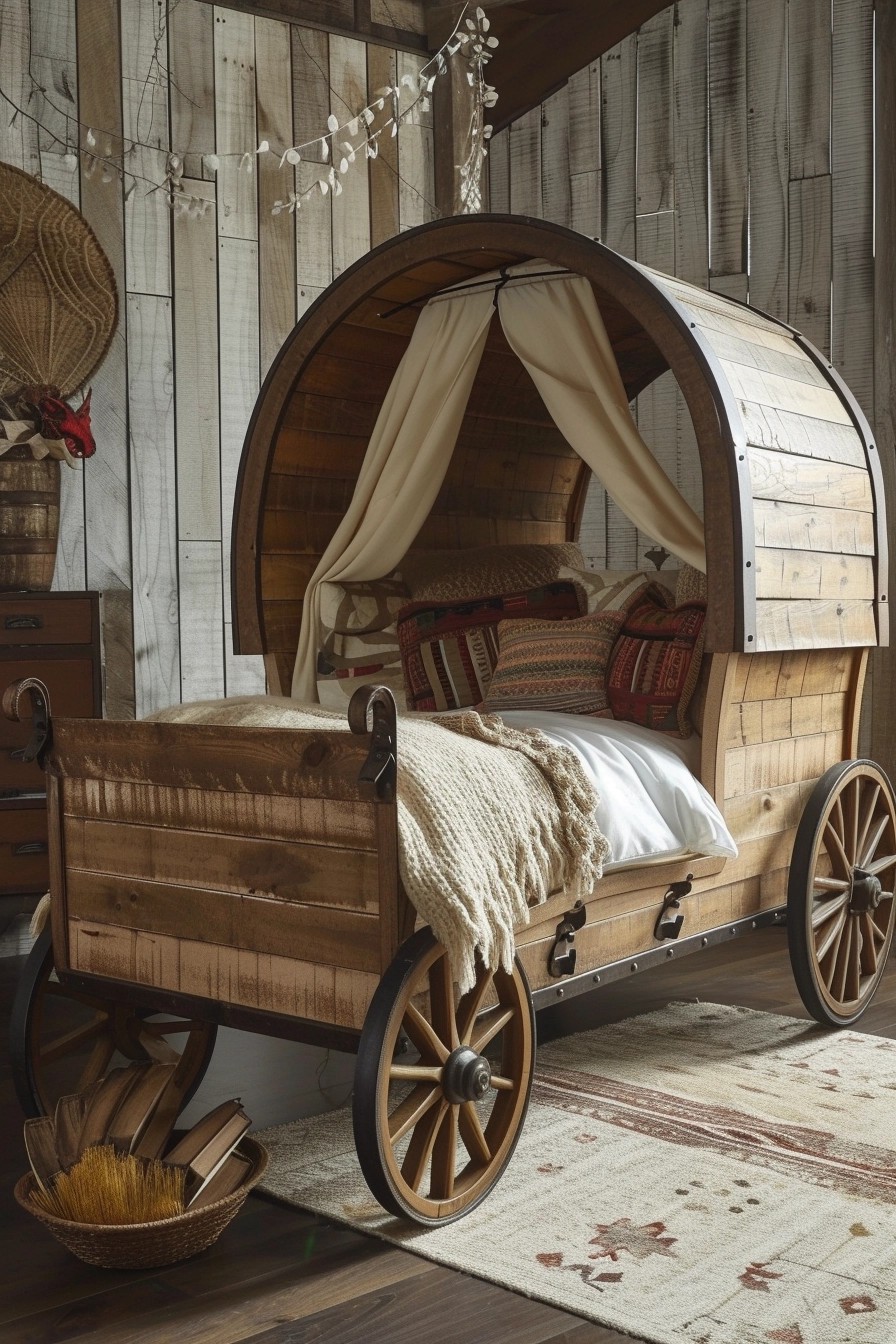 Vintage-Inspired Wagon Bed