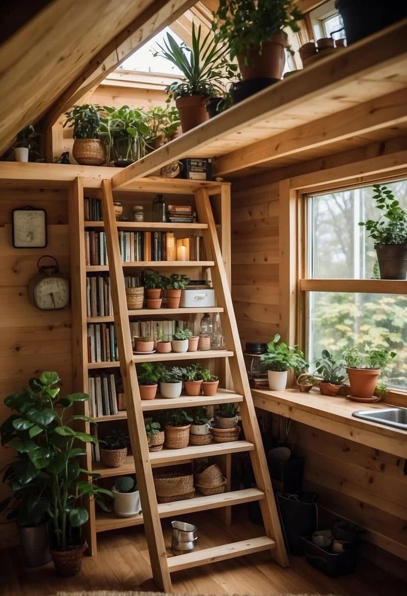 Utilize Wall-Mounted Shelves for Tiny-House Storage