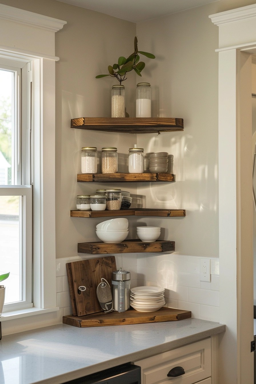 Corner Shelves for Unused Space