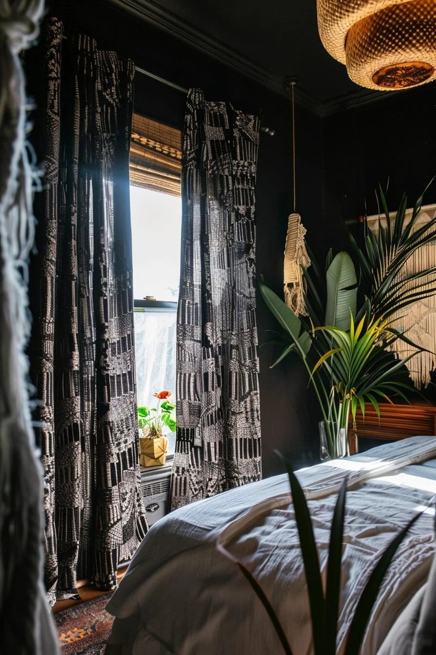 Black Patterned Curtains