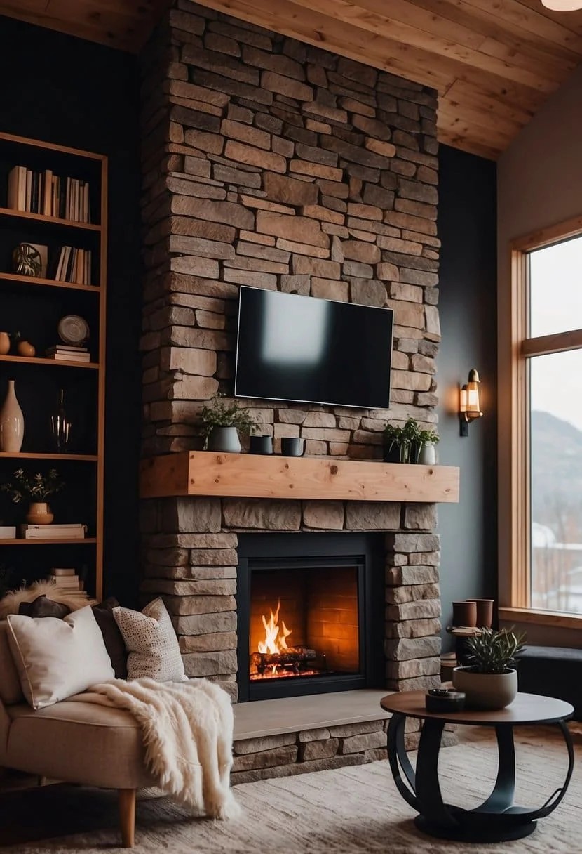 Cozy Nook Fireplace Within Accent Wall