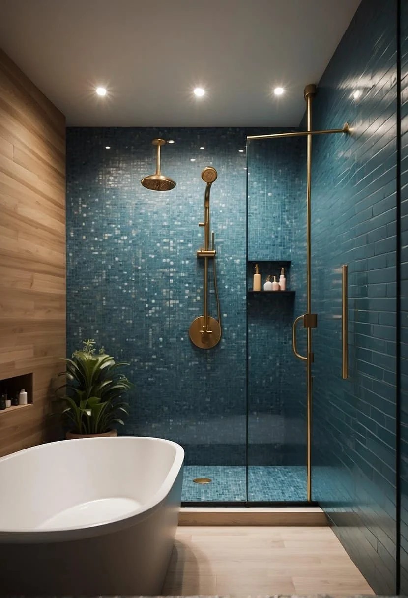 Choose a Bold Accent Tile to Enliven Your Small Bathroom Shower