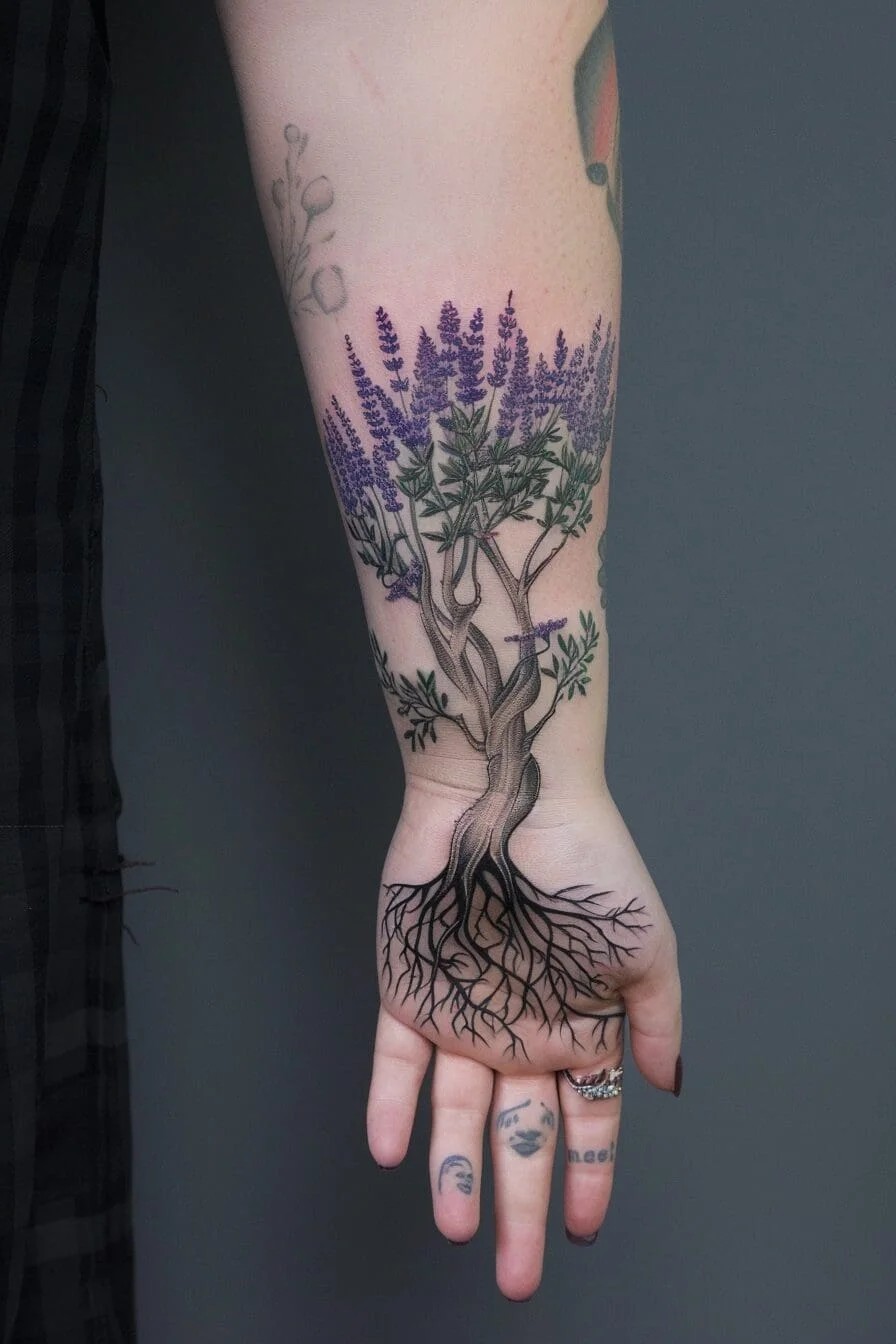 Lavender with a Tree or Roots