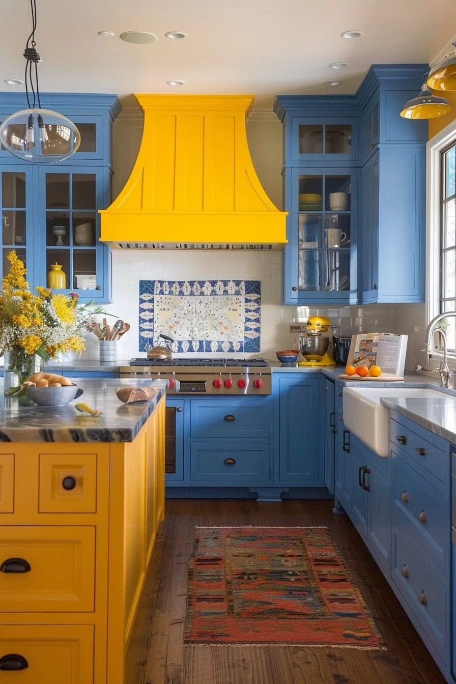 Bold Yellow and Blue Contrast