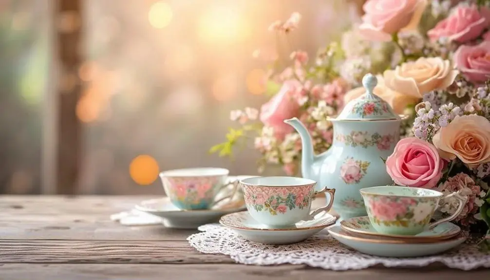 Vintage Tea Sets as Centerpieces