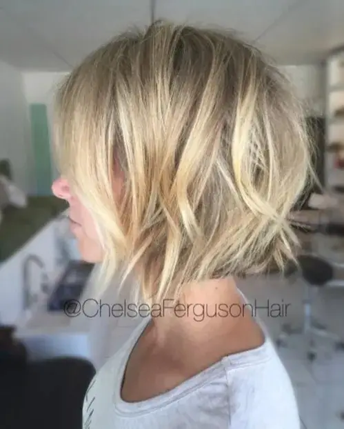 Choppy Bob with Blonde Highlights