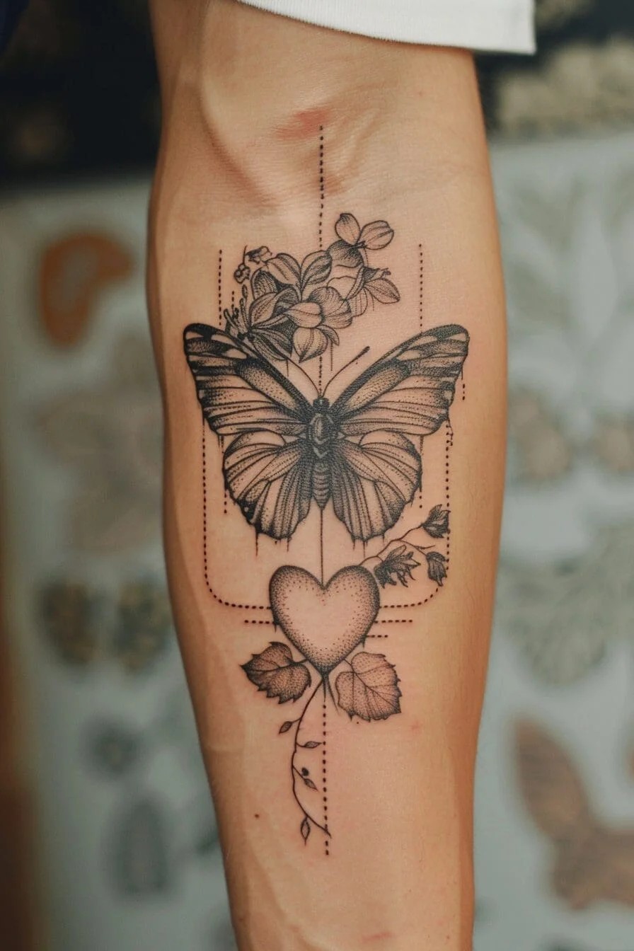 Butterfly with a Heart: Symbolizes love, tenderness, and the beauty of life