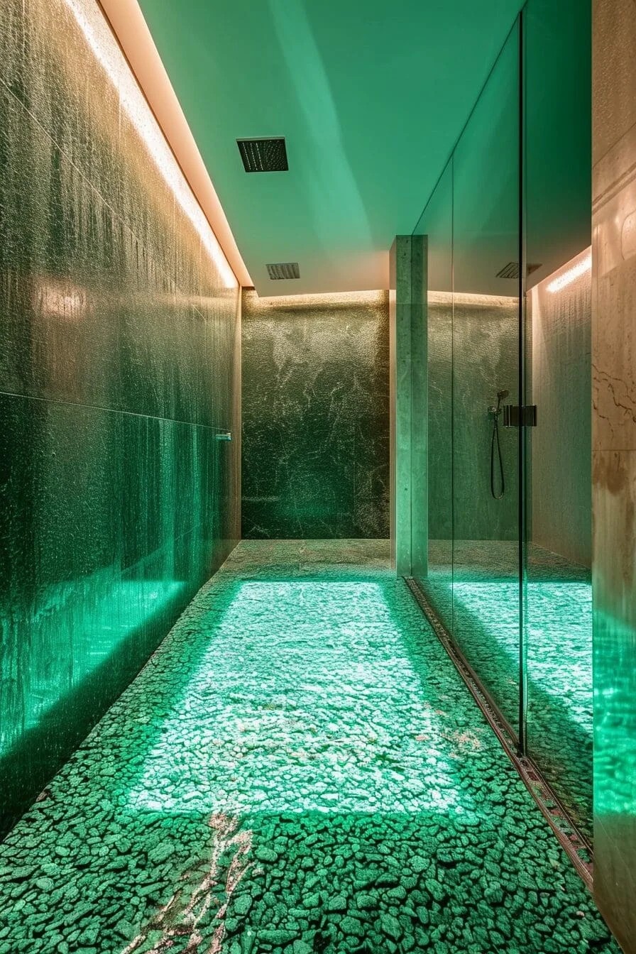 Green Textured Shower Floor