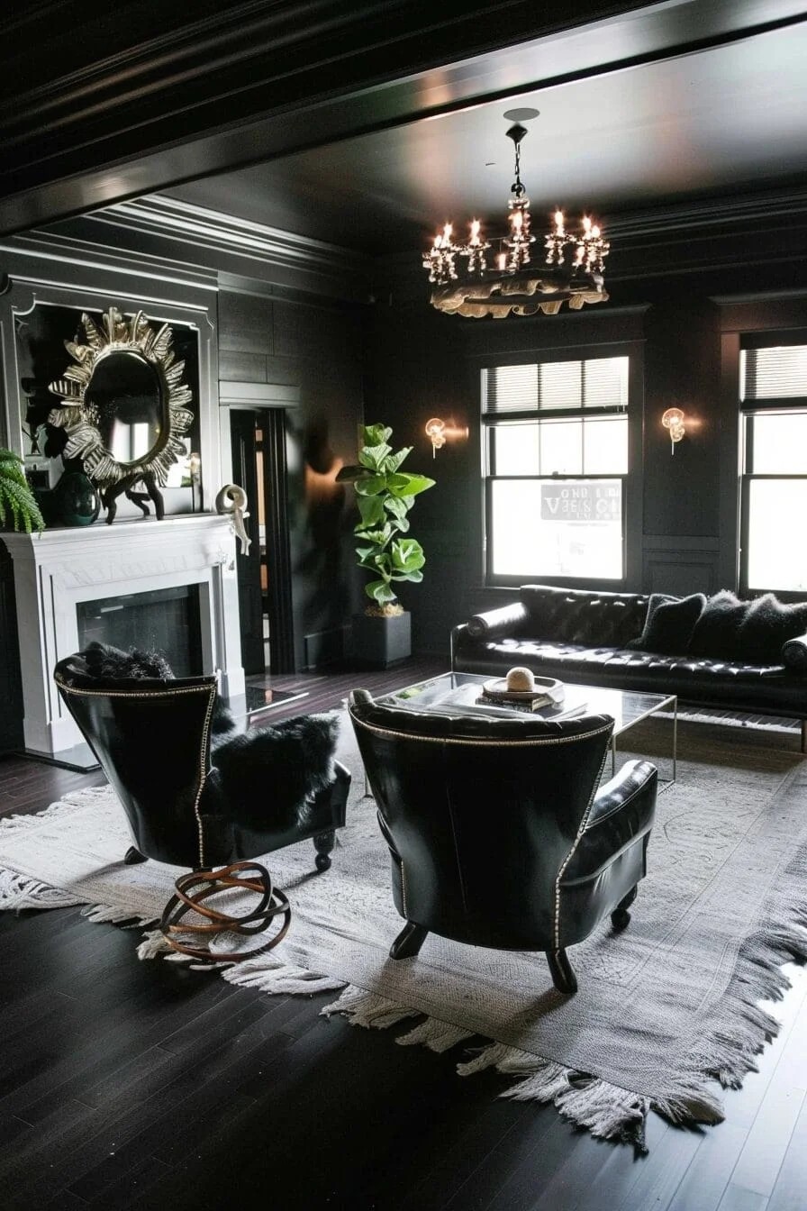 Black Leather Armchairs