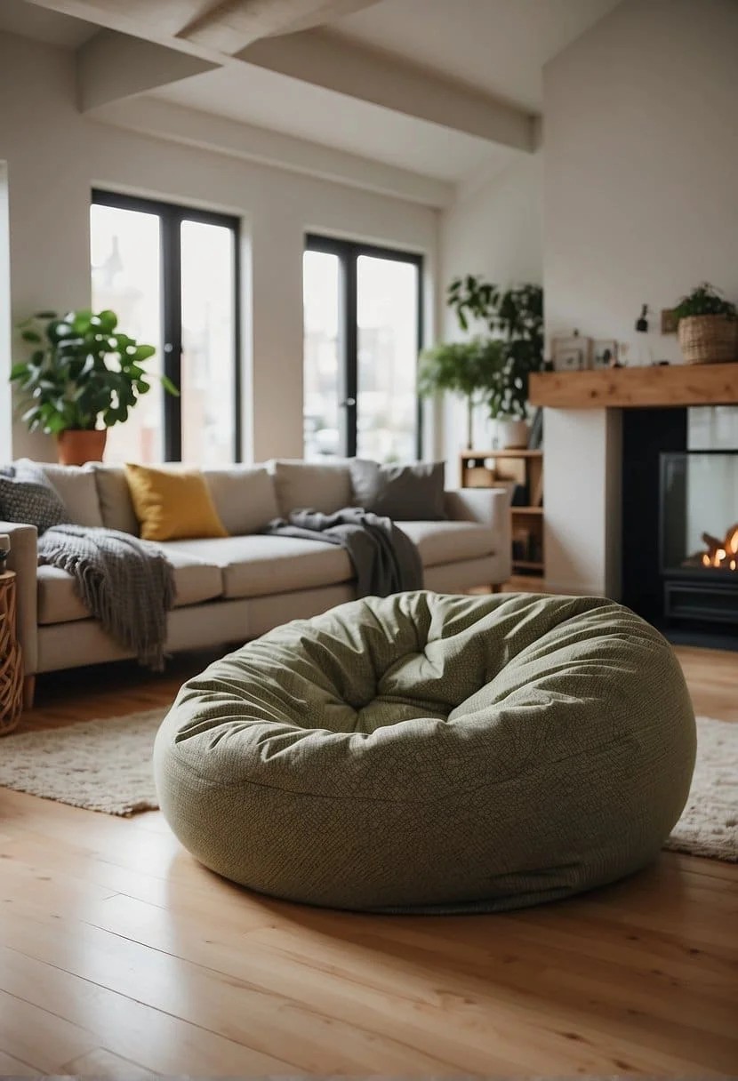 Large Bean Bag with Smaller Ones for A Cozy Seating Area