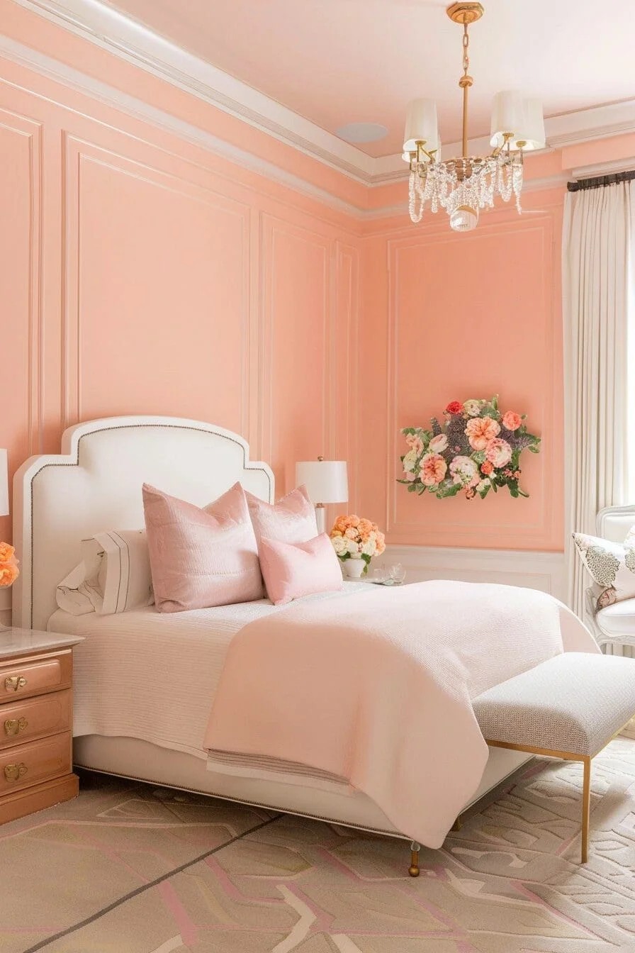 Peach Accent Wall