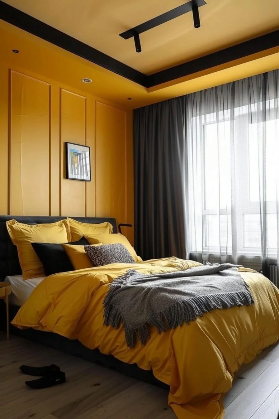 Dramatic Mustard Yellow with Black Accents