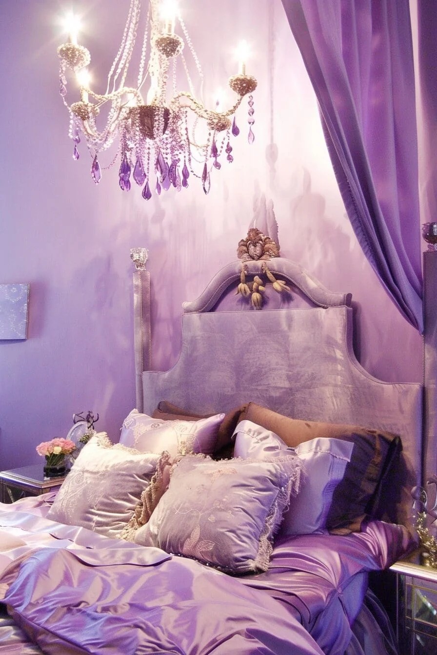 Chandelier with Purple Crystals