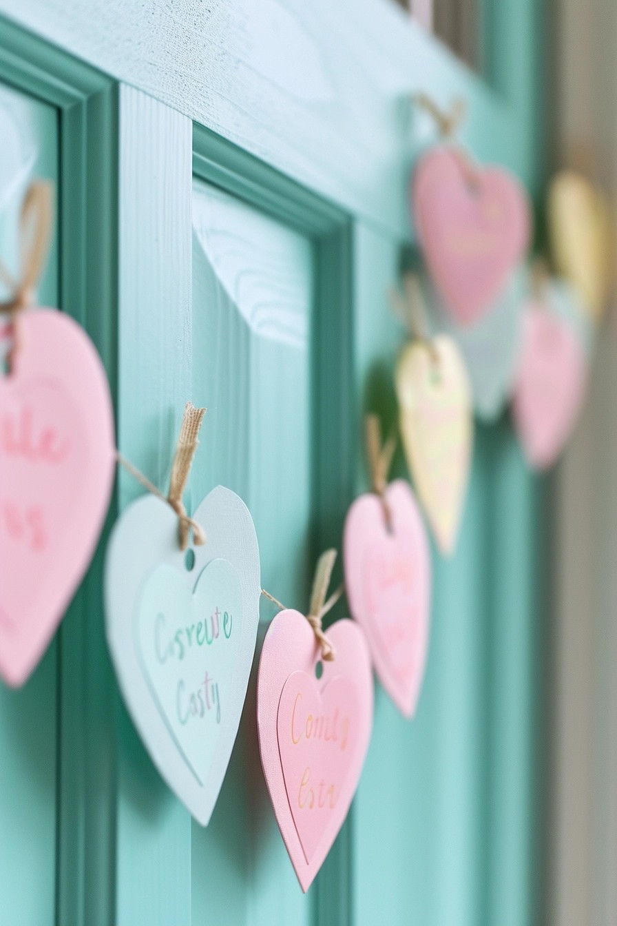 DIY Conversation Heart Door Garland