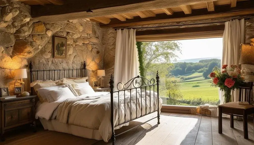 Rustic Romance: Exposed Beams and Stone Accents