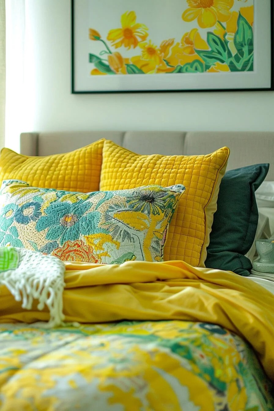 Lemon Zest Yellow Bedspread