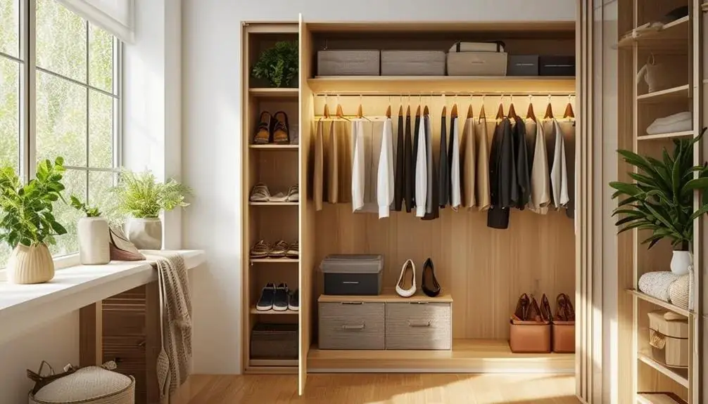 Organized open closets