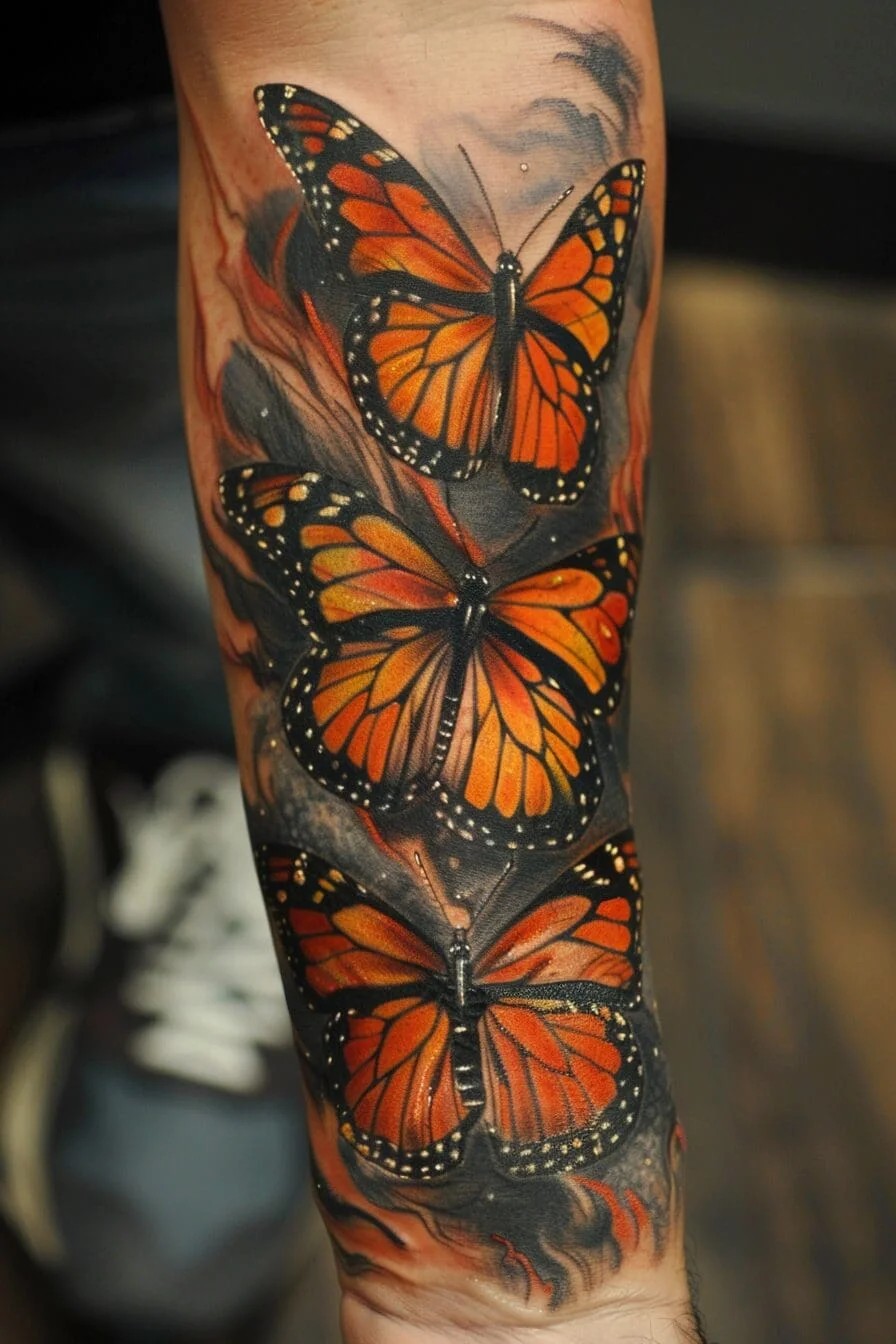 Triple Butterfly: Represents the three aspects of the self: body, mind, and spirit