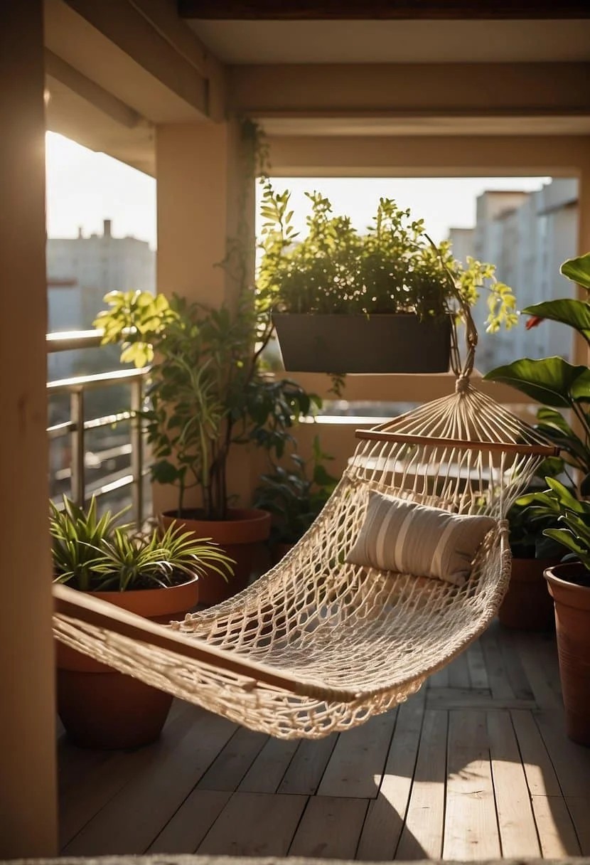 Hang a Hammock for a Relaxing Balcony Retreat