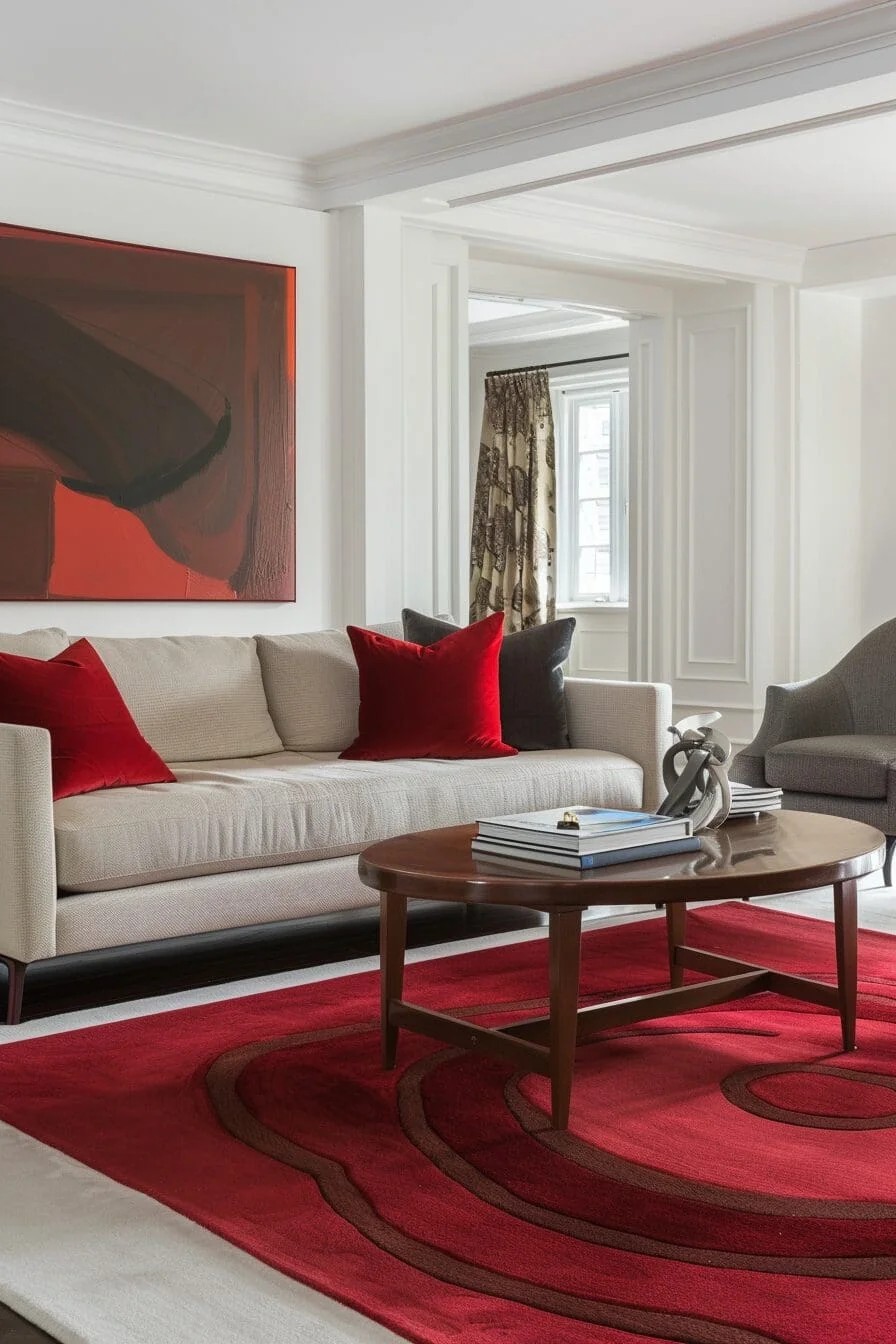 Modern Red Rug