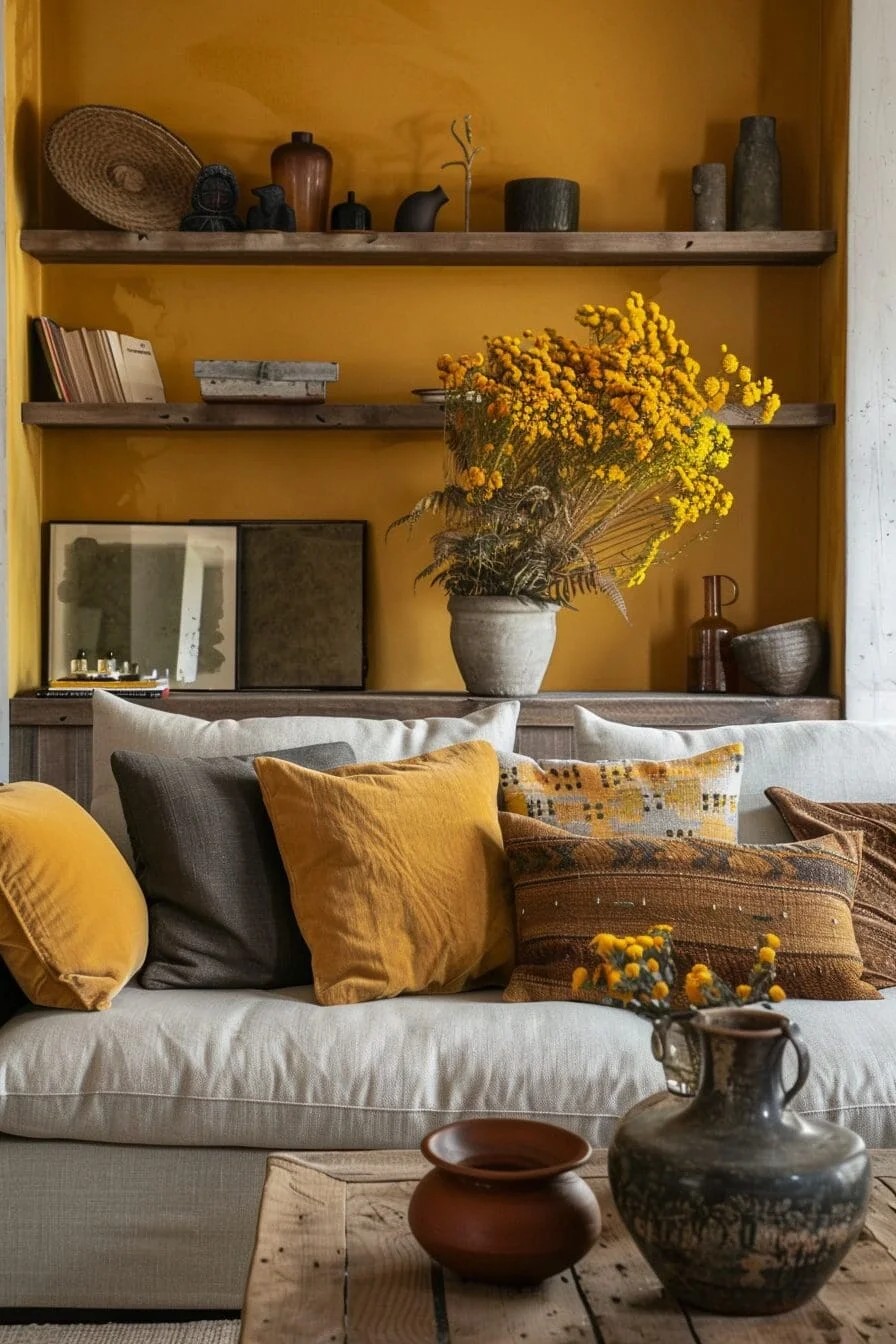 Mustard Yellow Accent Wall