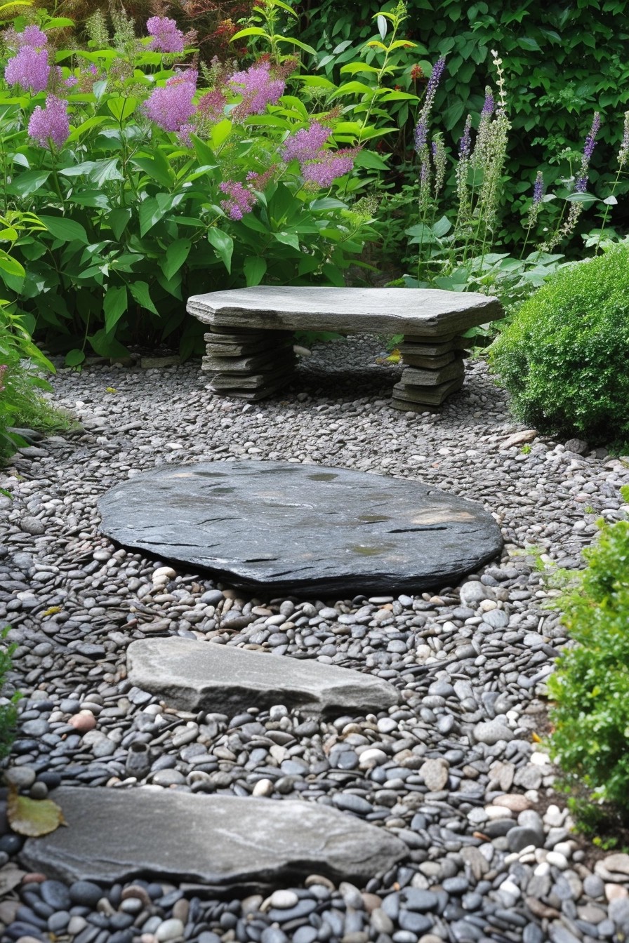 Create a Pebble and Stone Seating Area