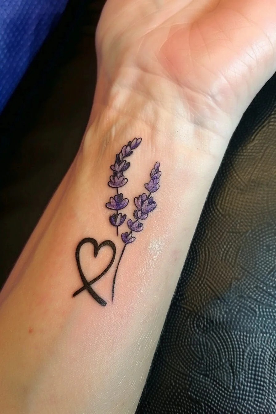 Lavender with a Heart or Infinity Symbol