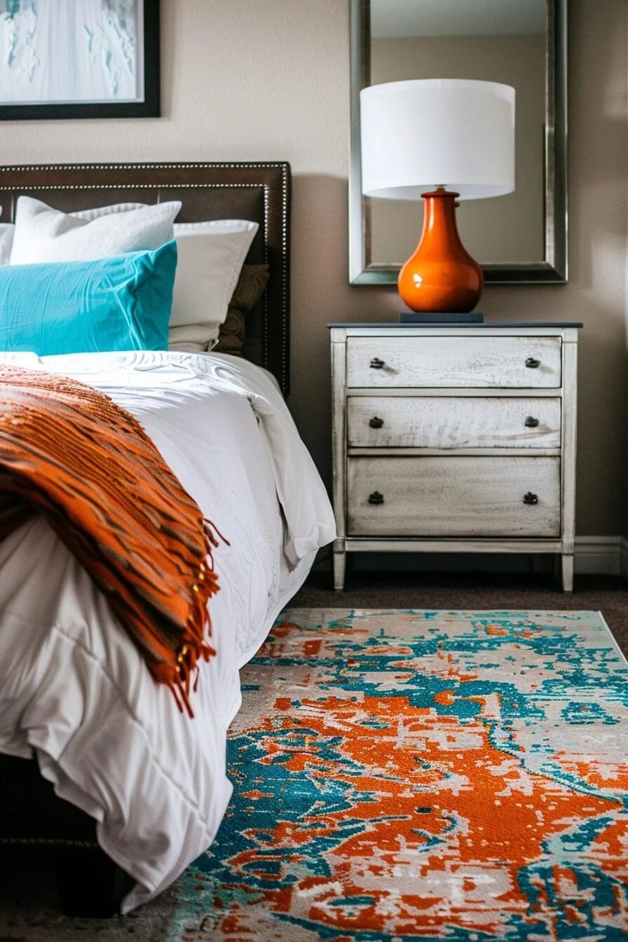 Orange and Teal Rug