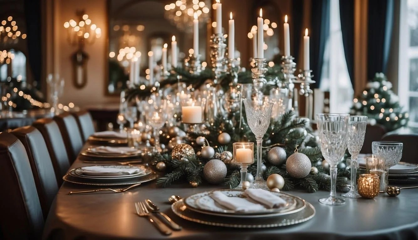 Opulent Crystal Christmas Table Centerpieces