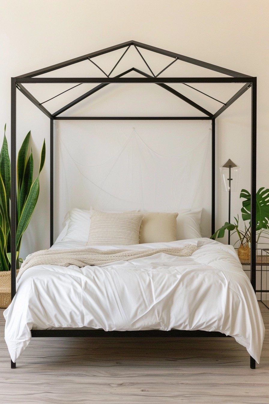 Geometric Metal Bed Frame