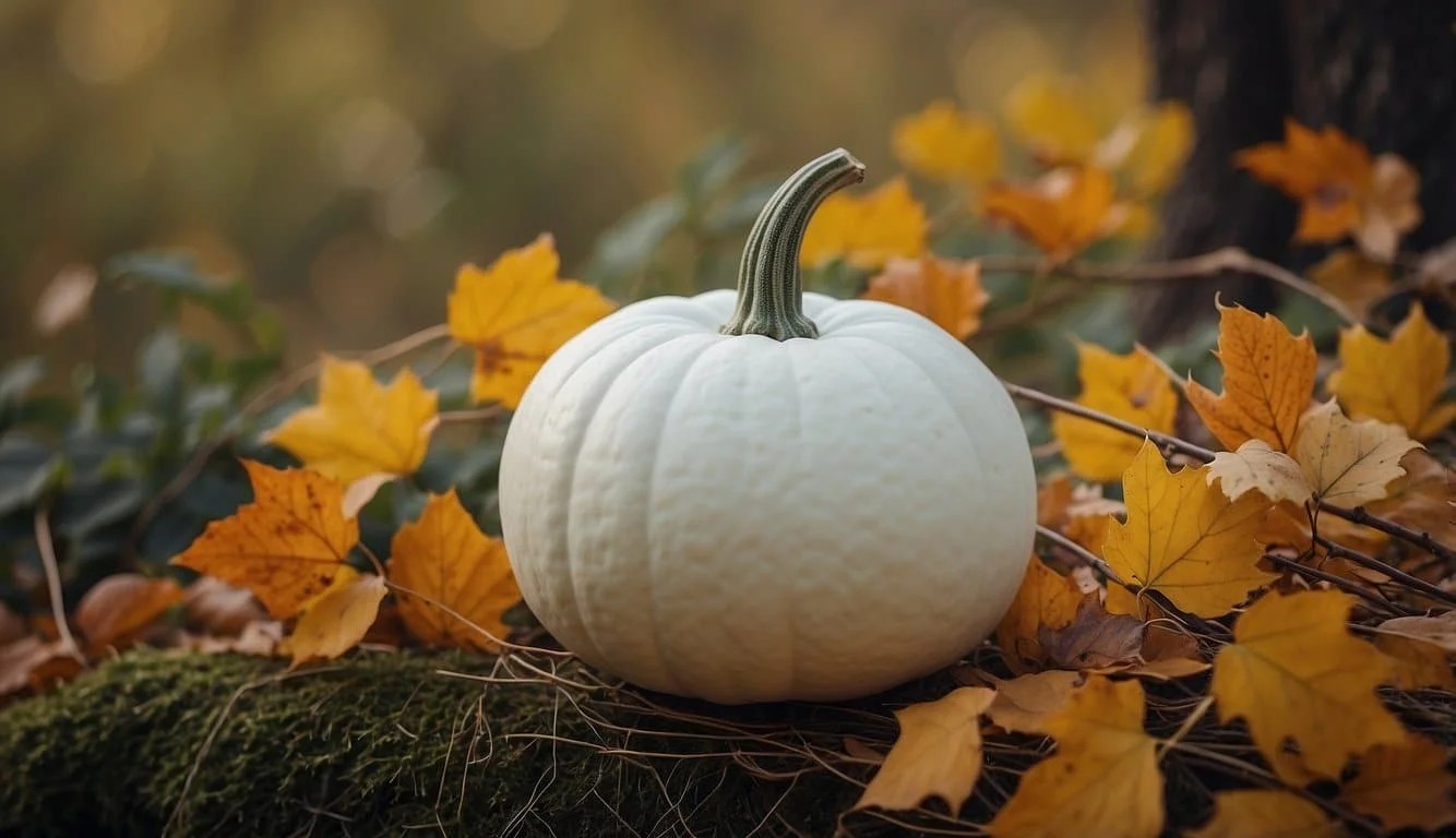 White Pumpkin and Twigs Fall Bouquet