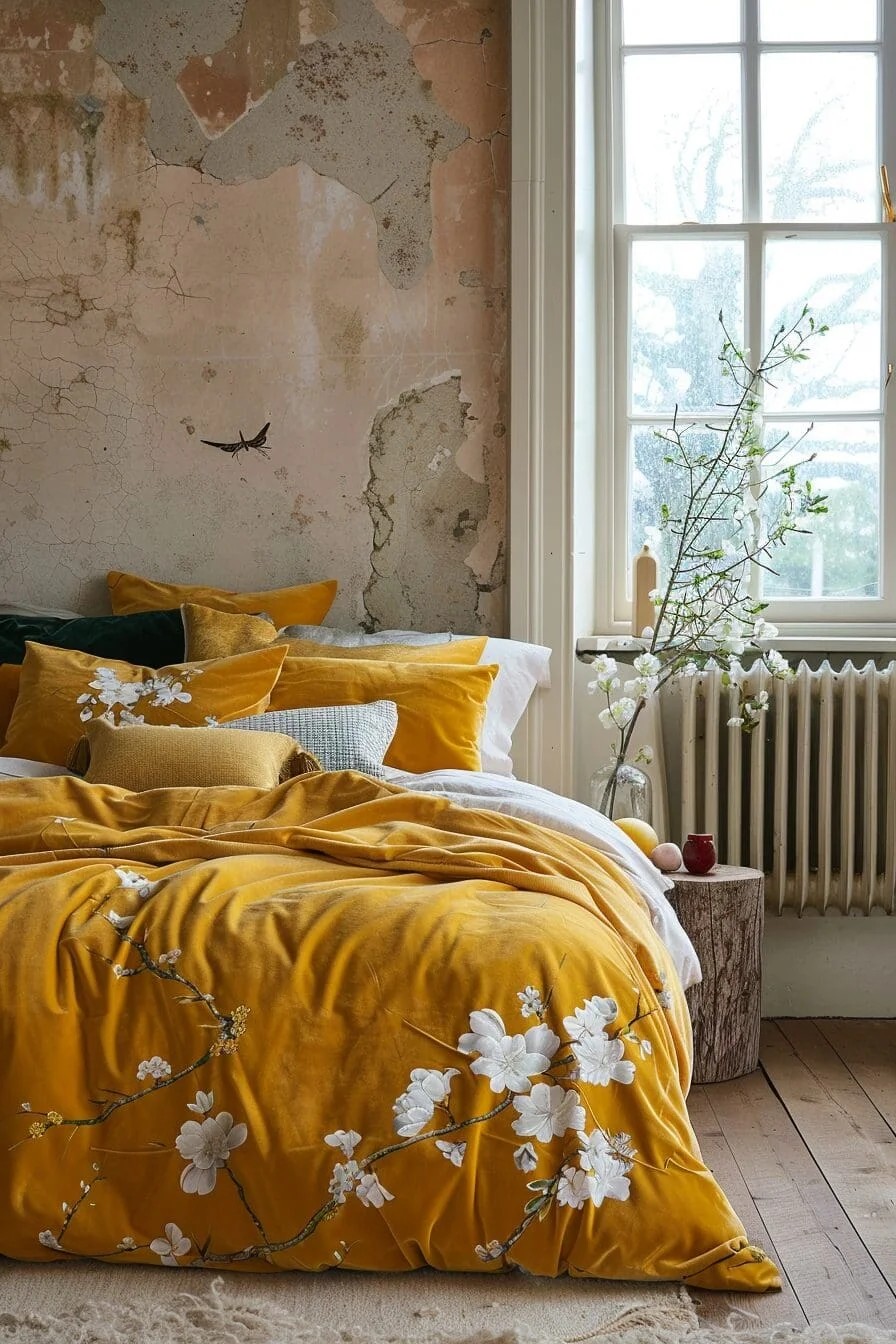 Luxe Yellow Velvet Bedding