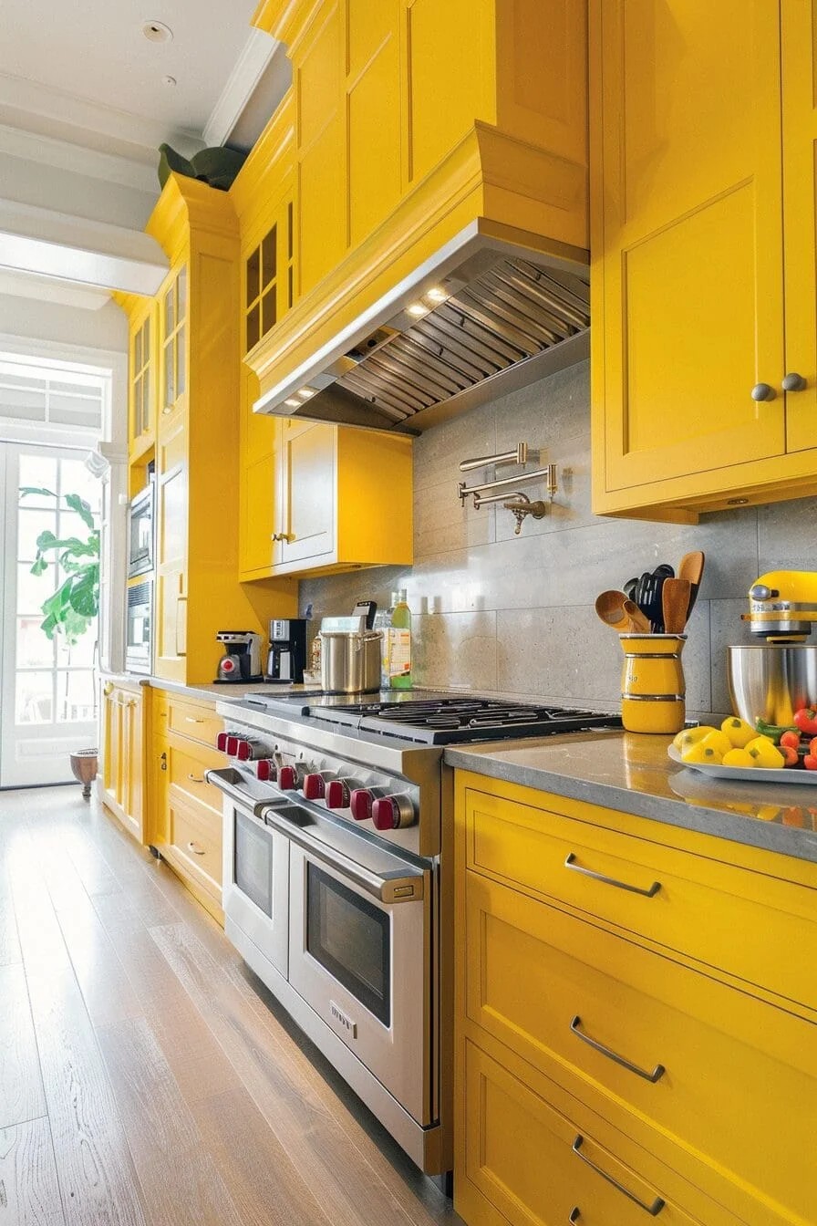 Sunny Yellow Shaker Cabinets