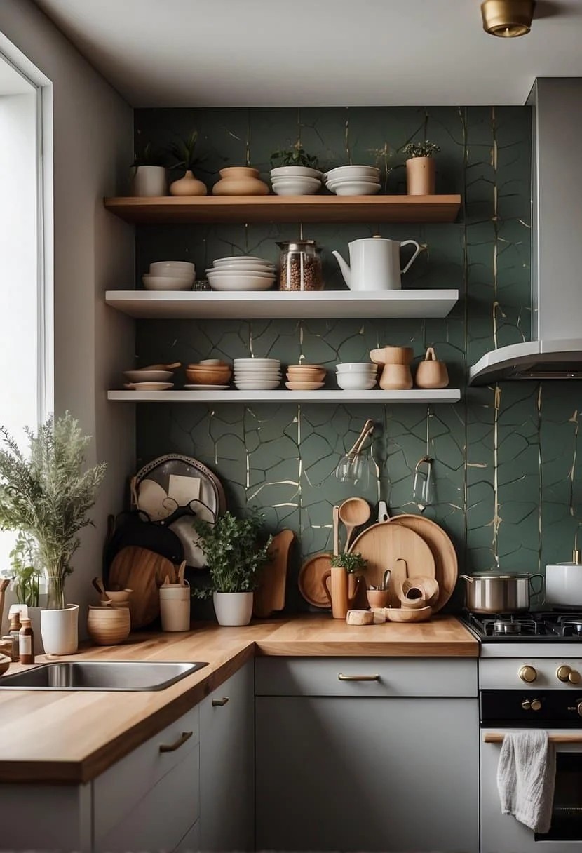 Add Depth to Your Small Kitchen with Textured Wallpaper