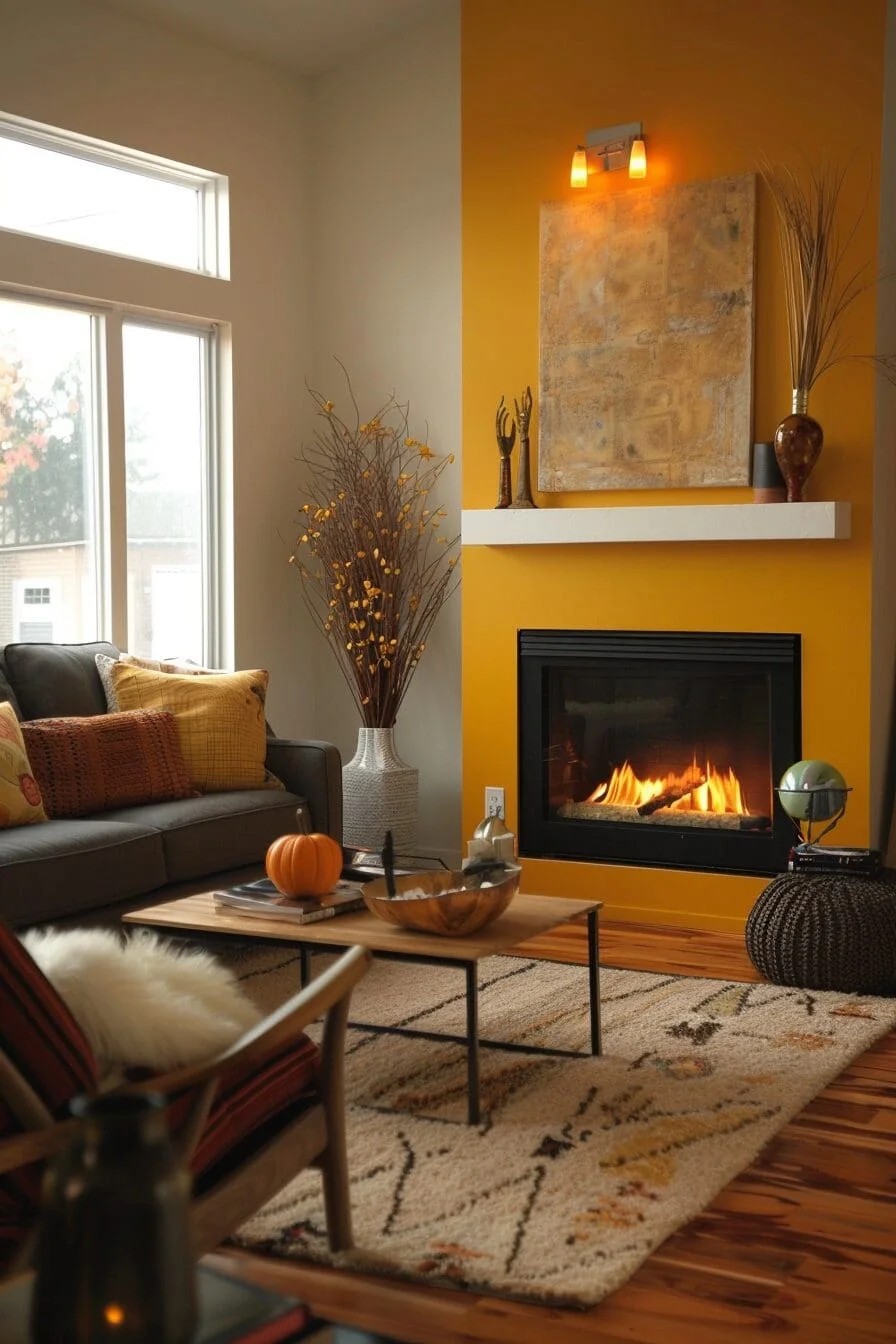 Mustard Yellow Accent Wall