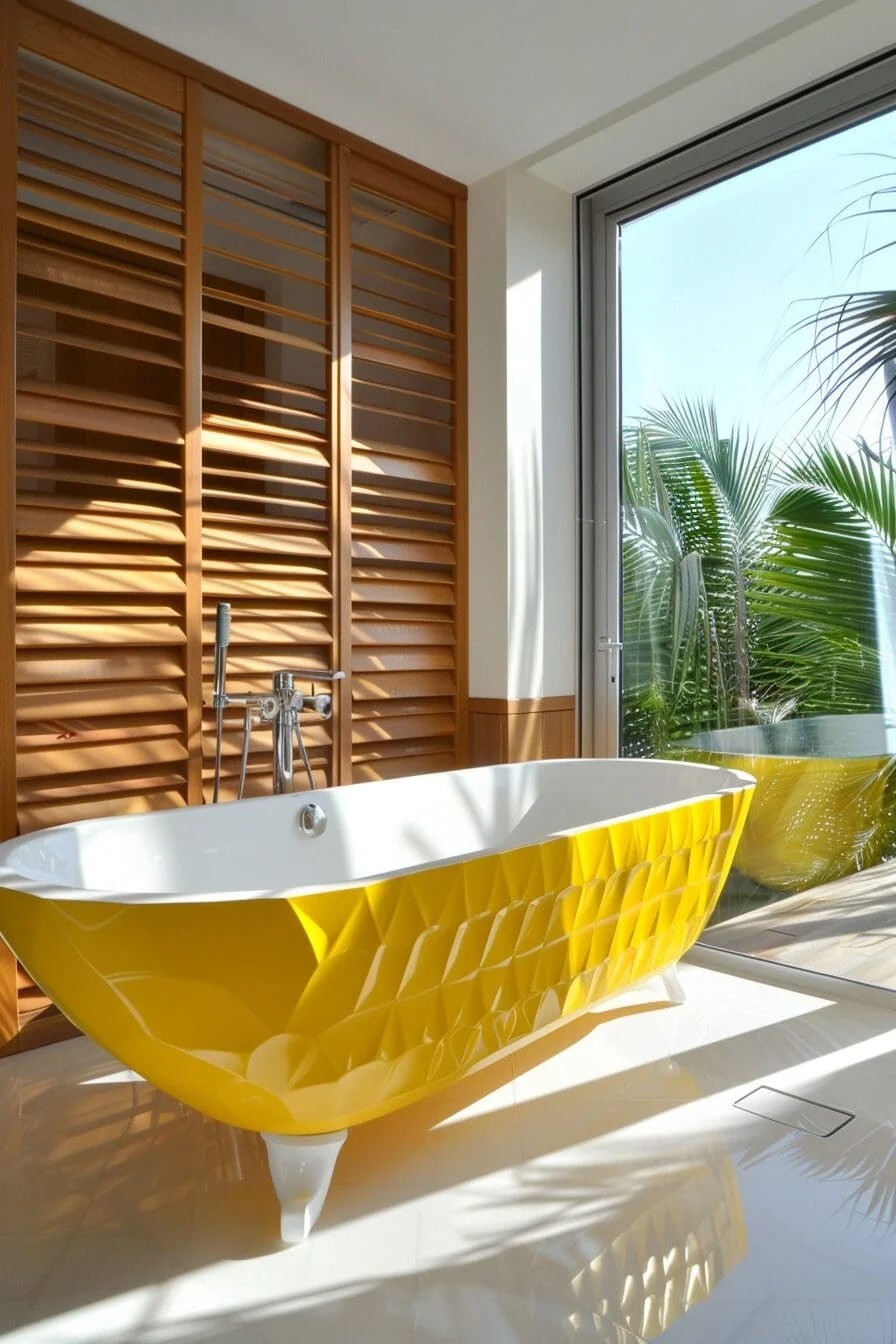 Honeycomb Yellow Bathtub