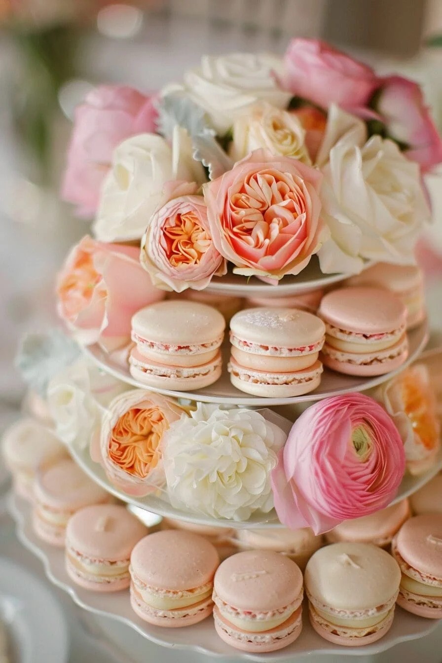 A Spring Wedding with Floral Macaron Favors