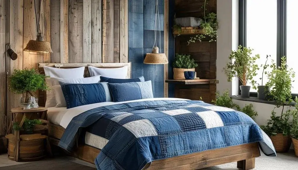 Denim Blue Patchwork Quilt