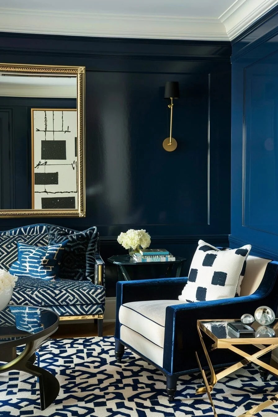 Navy Accent Wall