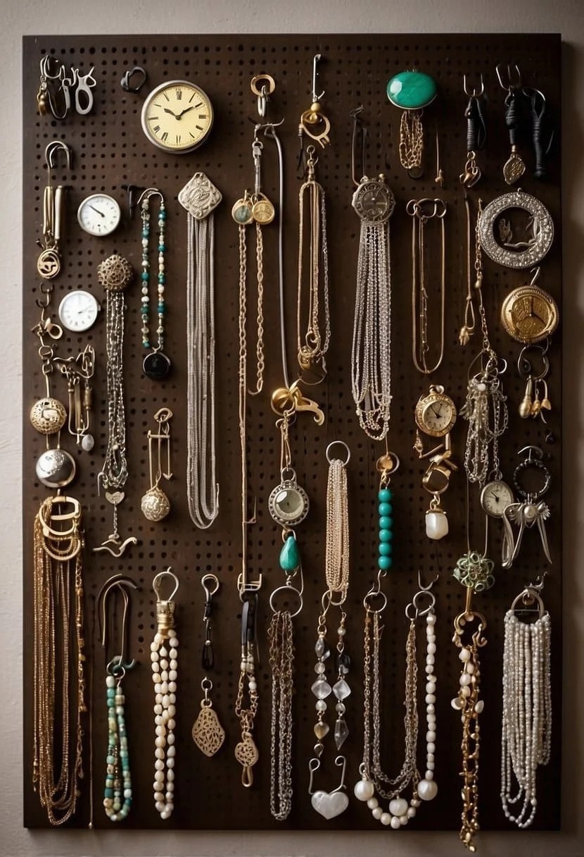 Pegboard Transformed Into Jewelry Organizer