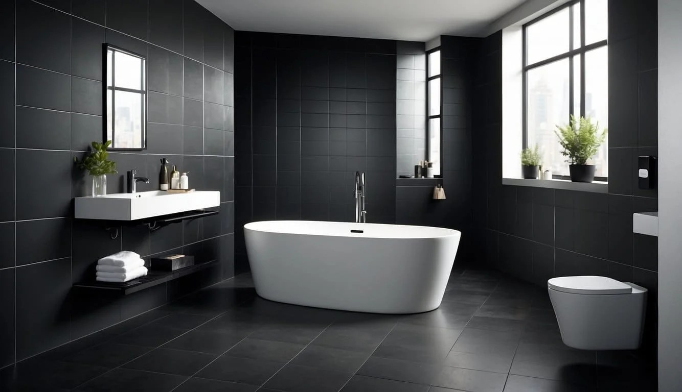 Minimalist Matte Black Floor Tiles