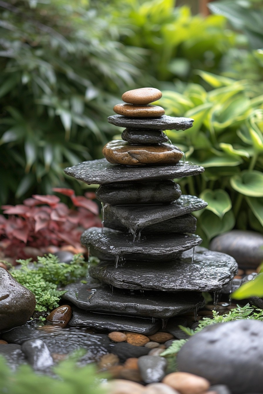 Construct a Pebble Fountain for Relaxation