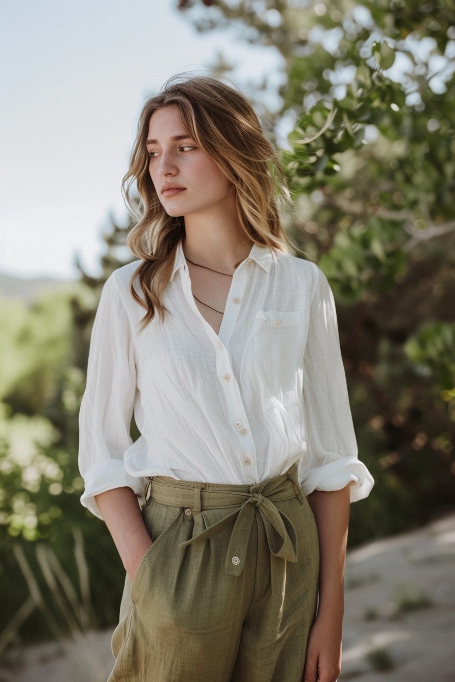 Linen Pants + Button-Down Shirt