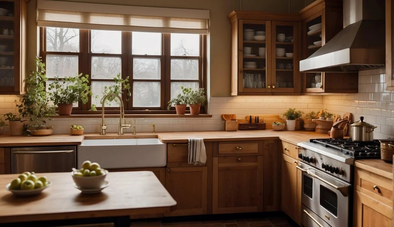 Vintage Inspired Galley Kitchen with Retro Appliance