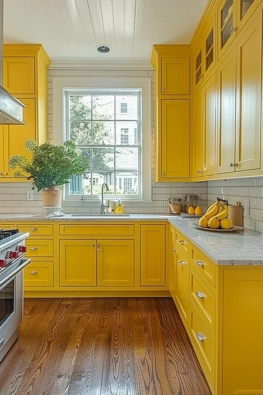 Sunny Yellow Shaker Cabinets