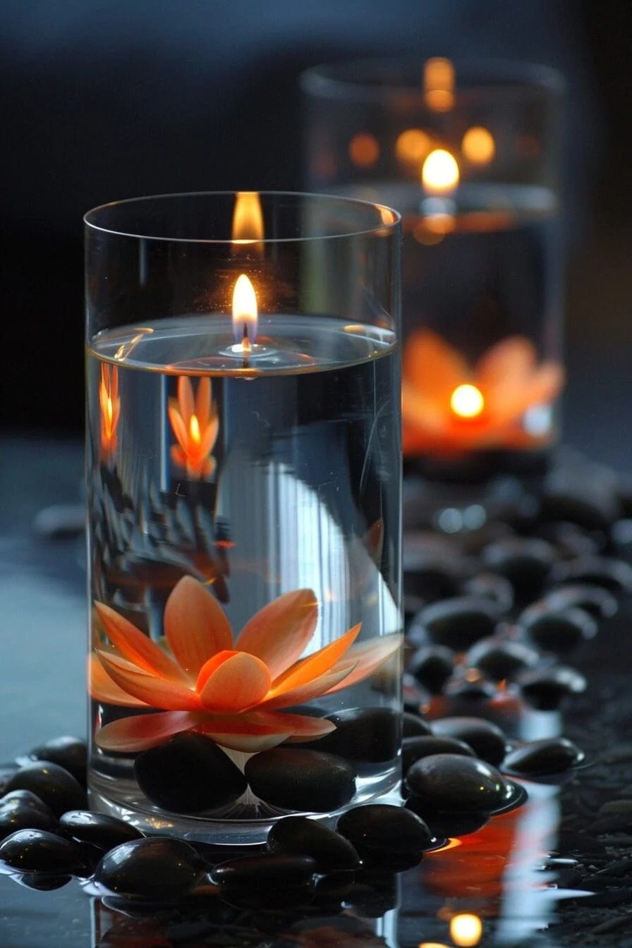 Centerpiece with Floating Candles