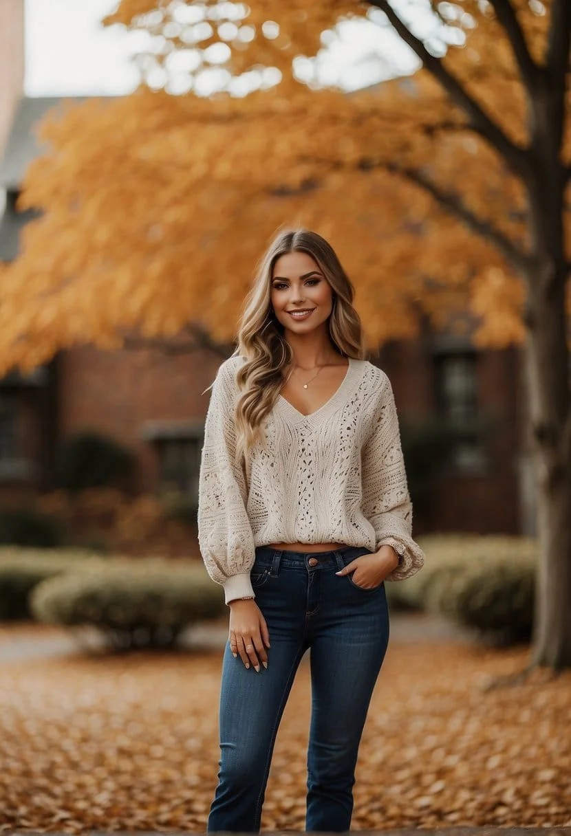 Boho Blouse with Flare Jeans