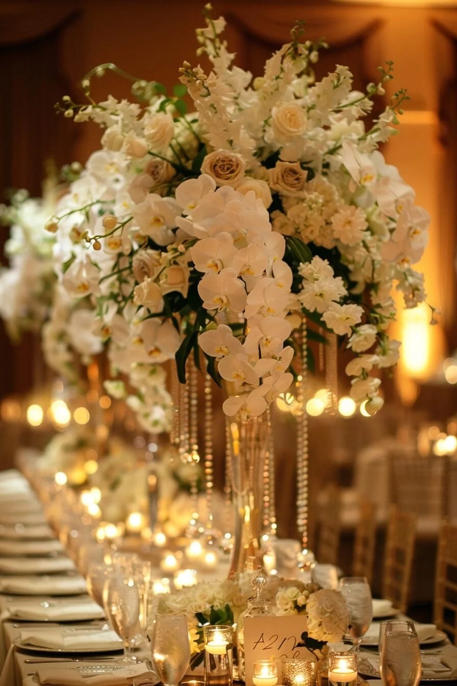 Tall, Cascading Orchid Centerpiece