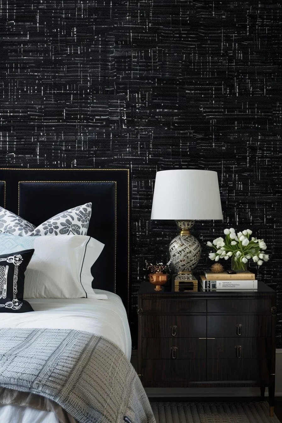 Textured Black Wallpaper